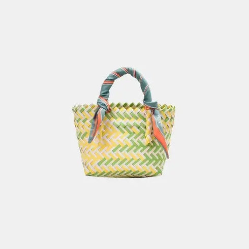 'Sonnet' Woven Ribbon Handbag - Celes Fashion